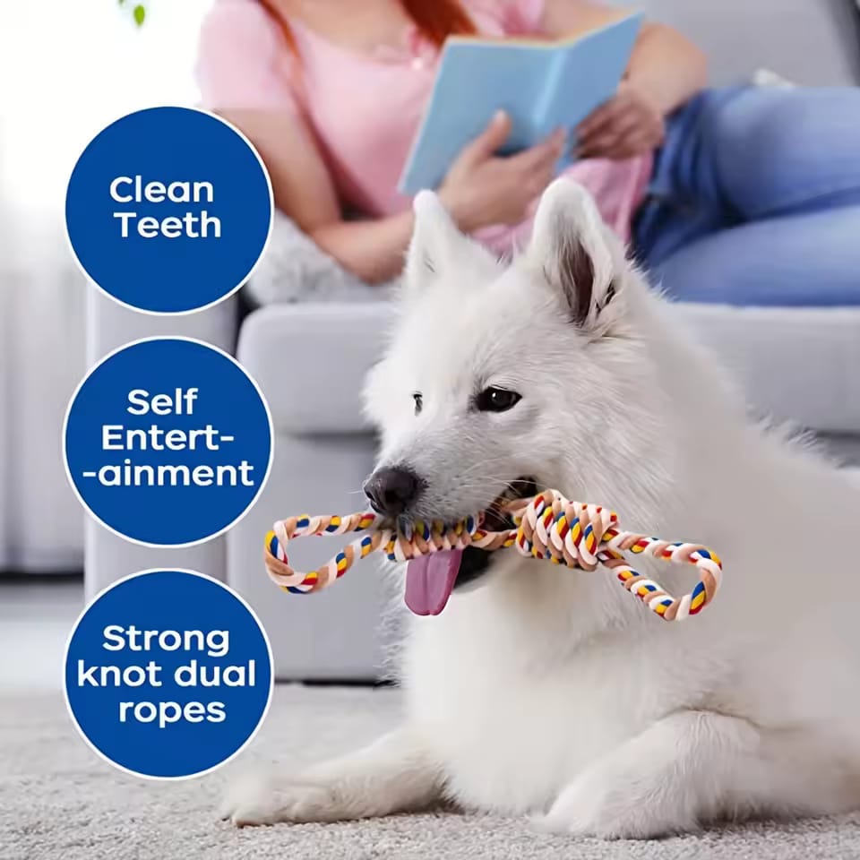 Pet Bite Rope Dog Chew Toy with Teeth Cleaner