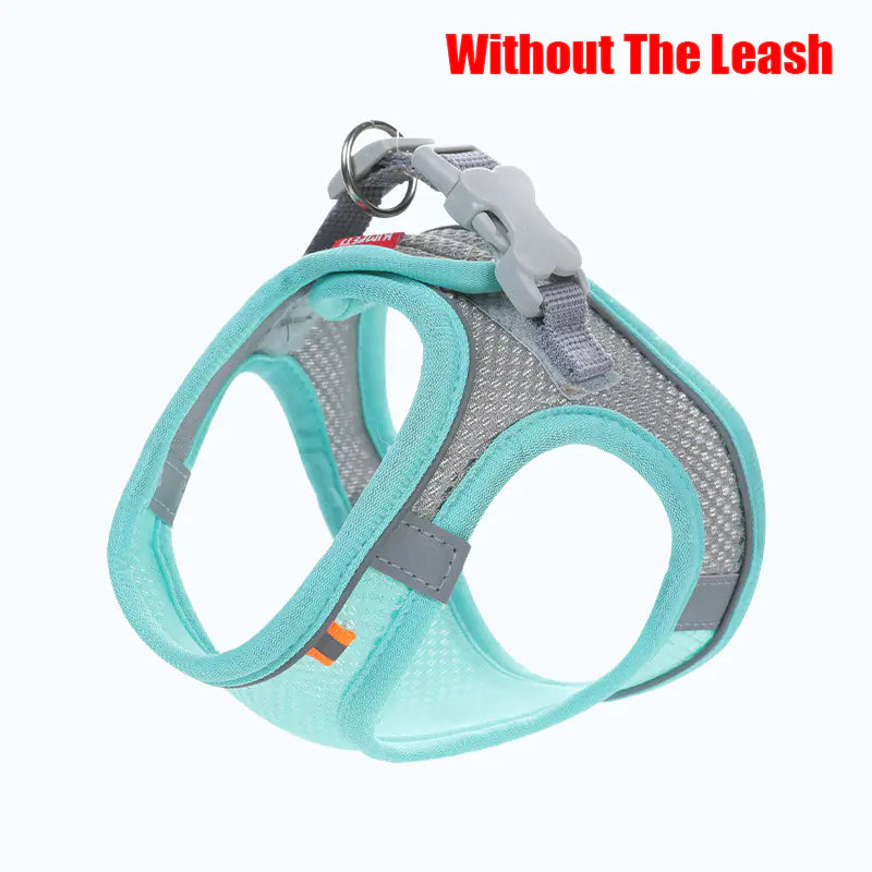 Reflective Dog Chest Harness with Mesh and Leash