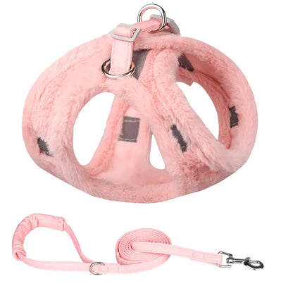Plush Warm Vest for Dogs with Leash Included
