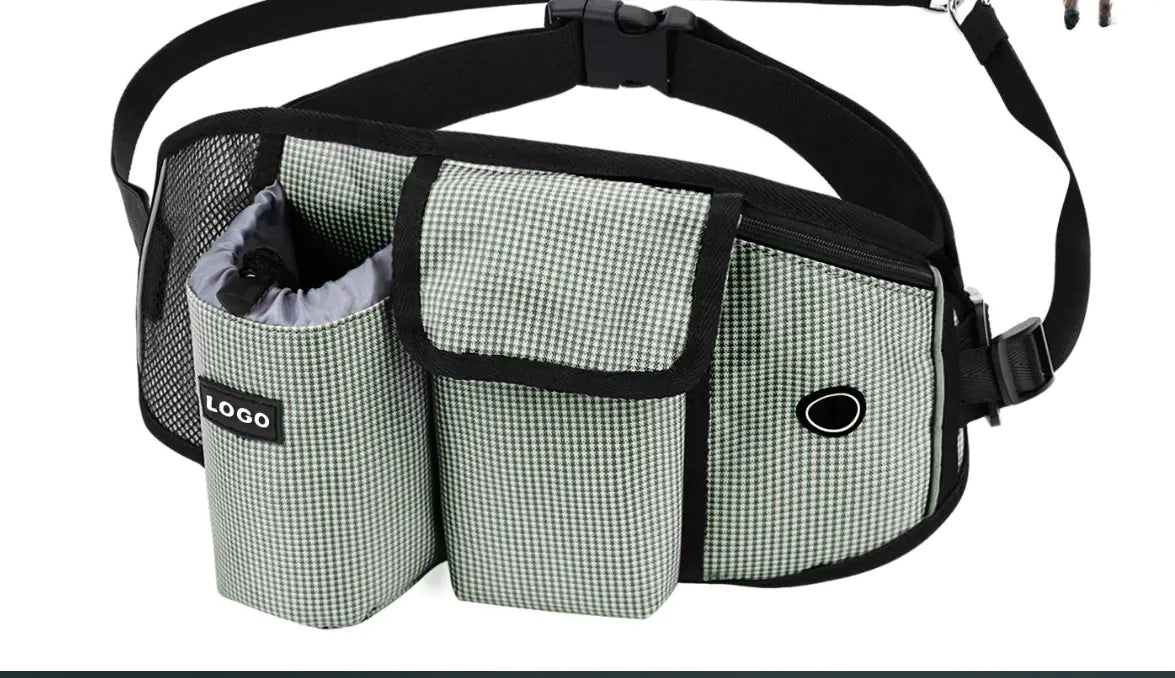 Dog Running Leash, Nylon Pet Leash with Waist Bag, Retractable Elastic Belt, Dog Traction Rope