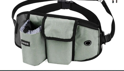Dog Running Leash, Nylon Pet Leash with Waist Bag, Retractable Elastic Belt, Dog Traction Rope