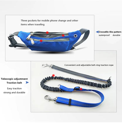 Waterproof Crocodile Pattern Dog Leash Waist Bag