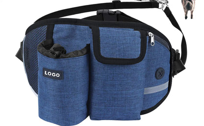 Dog Running Leash, Nylon Pet Leash with Waist Bag, Retractable Elastic Belt, Dog Traction Rope