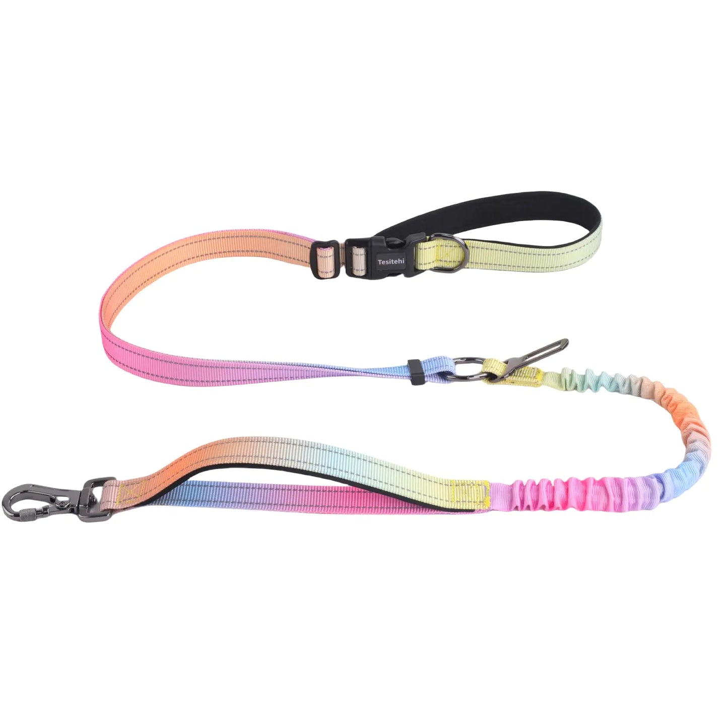 Hands Free Dog Leash for Small Medium Large Dogs Adjustable Length no Hands Bungee Dog Running Leash Cross Body Shoulder & Waist Leash for Walking and Training with Car Seat Belt 4.5-7.5FT
