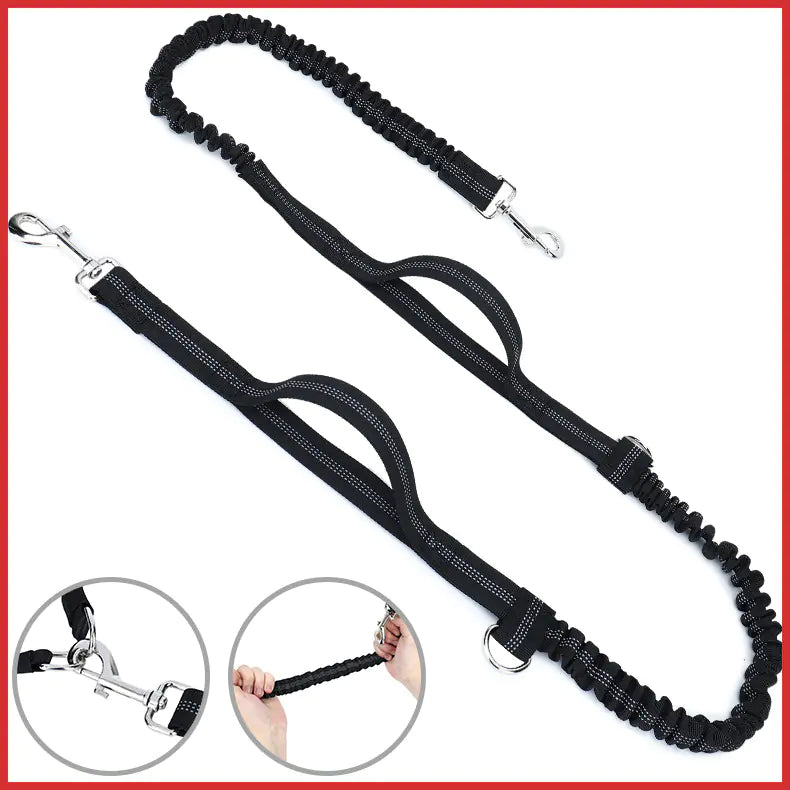 Dog Running Leash, Nylon Pet Leash with Waist Bag, Retractable Elastic Belt, Dog Traction Rope