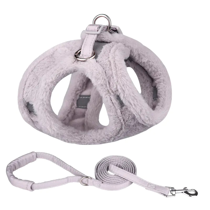 Plush Warm Vest for Dogs with Leash Included